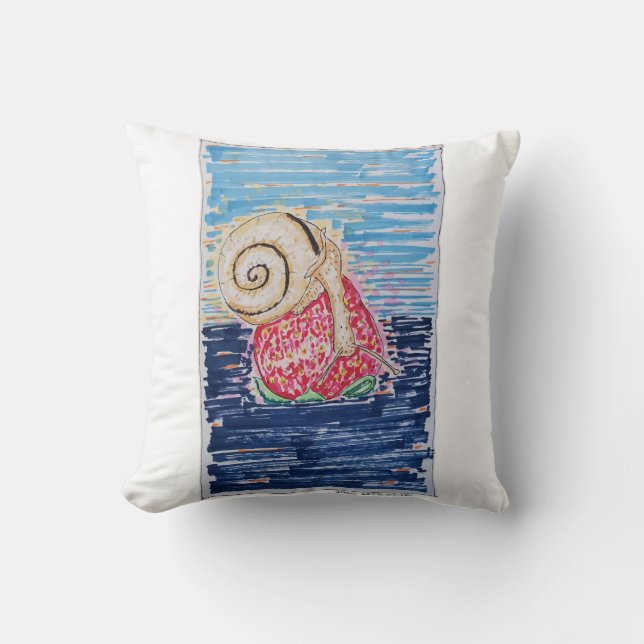 Schnecke auf der Erdbeere Kissen (Vorderseite)