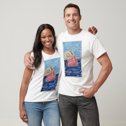 Schnecke auf der Erdbeere T-Shirt (Unisex)