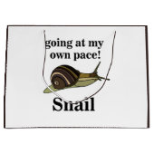 Schnecke auf meinem eigenen Pace Funny Snail gehen Große Geschenktüte (Vorderseite)