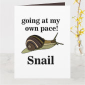 Schnecke auf meinem eigenen Pace Funny Snail gehen Karte (Gelbe Blume)