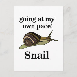 Schnecke auf meinem eigenen Pace Funny Snail gehen Postkarte
