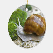 Schnecke aus Burgund Keramikornament (Links)