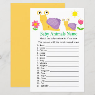 Schnecke Baby Animals Name Game