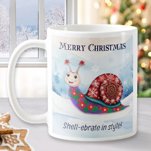 Schnecke Bestrafung Humor Lustig Frohe Weihnachten Kaffeetasse