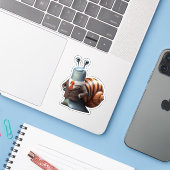 Schnecke, Boss Aufkleber (Laptop mit iPhone)