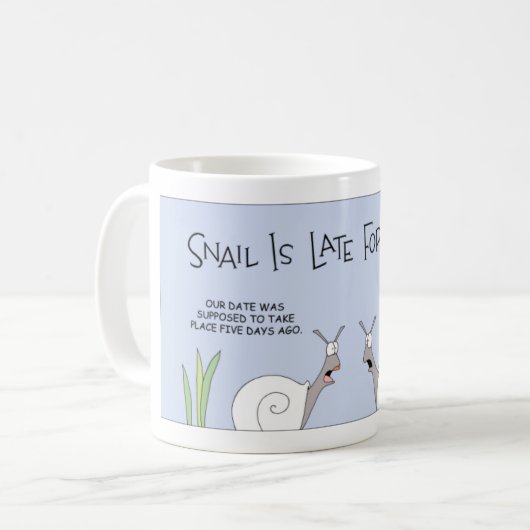 Schnecke Datum Kaffeetasse (Vorderseite Links)