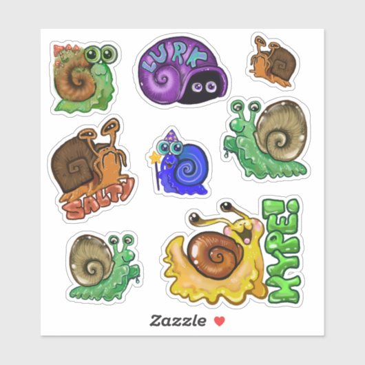 Schnecke Emotes Aufkleber (Blatt)