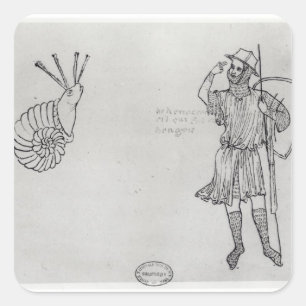 Schnecke Fol.2 und ungarischer Soldat Quadratischer Aufkleber