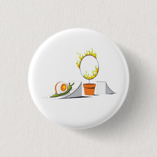 Schnecke gegen Ring des Feuers Button (Vorderseite)
