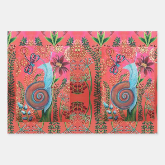 Schnecke Geschenkpapier Set (Vorderseite 3)