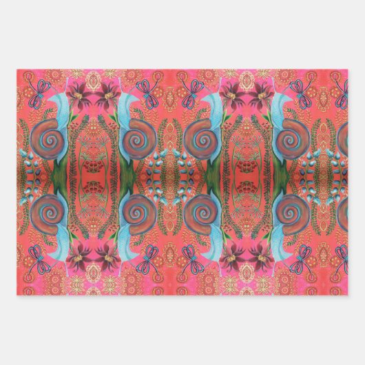 Schnecke Geschenkpapier Set (Vorderseite)