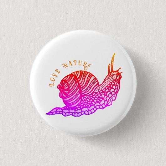 Schnecke im grafischen Stil Button (Vorderseite)