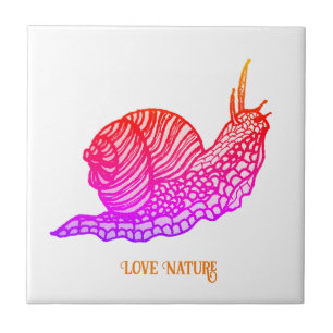 Schnecke im grafischen Stil Fliese