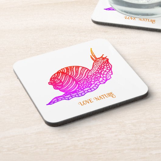 Schnecke im grafischen Stil Getränkeuntersetzer (Linke Seite)