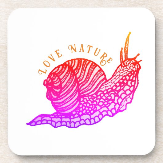 Schnecke im grafischen Stil Getränkeuntersetzer (Vorderseite)