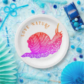 Schnecke im grafischen Stil Pappteller (Party)