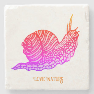 Schnecke im grafischen Stil Steinuntersetzer