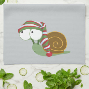 Schnecke im Winter Geschirrtuch