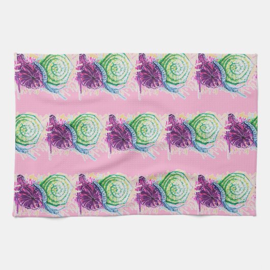 Schnecke in der Fig Geschirrtuch (Horizontal)