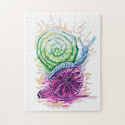 Schnecke in der Fig Puzzle (Vertikal)