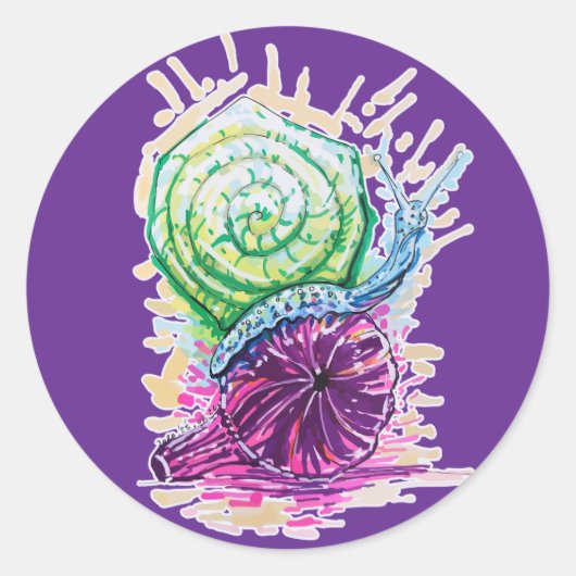 Schnecke in der Fig Runder Aufkleber (Vorderseite)