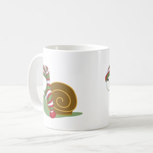 Schnecke in der Winterkappe Kaffeetasse (Vorderseite Links)