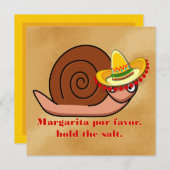 Schnecke in Sombrero Cinco de Mayo Einladung (Vorne/Hinten)