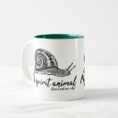 Schnecke ist mein Geistentier für langsame Mitarbe Zweifarbige Tasse (Vorderseite Links)