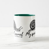 Schnecke ist mein Geistentier für langsame Mitarbe Zweifarbige Tasse (Mittel)