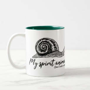 Schnecke ist mein Geistentier für langsame Mitarbe Zweifarbige Tasse