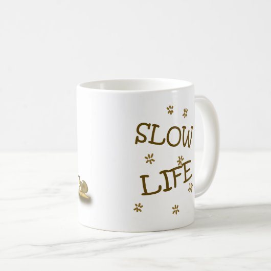 Schnecke-langsames Leben Kaffeetasse (VorderseiteRechts)