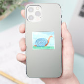 Schnecke mit blauem Gehäuse Aufkleber (Telefon)