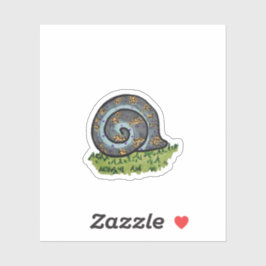 Schnecke mit Blitzlicht-Muschel Aufkleber