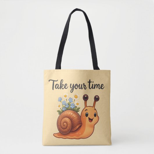 Schnecke mit Blume Tasche (Vorderseite)