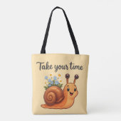 Schnecke mit Blume Tasche (Rückseite)