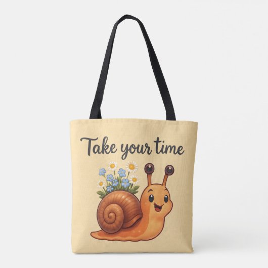 Schnecke mit Blume Tasche (Rückseite)