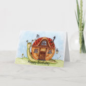 Schnecke mit Haus auf der Rückseite Aquarell Gebur Karte (Vorderseite)