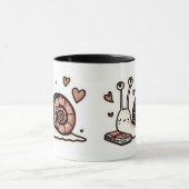 Schnecke mit Journal - Herz, Niedlich & Spaß Tasse (Zentrum)