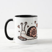 Schnecke mit Journal - Herz, Niedlich & Spaß Tasse (Links)