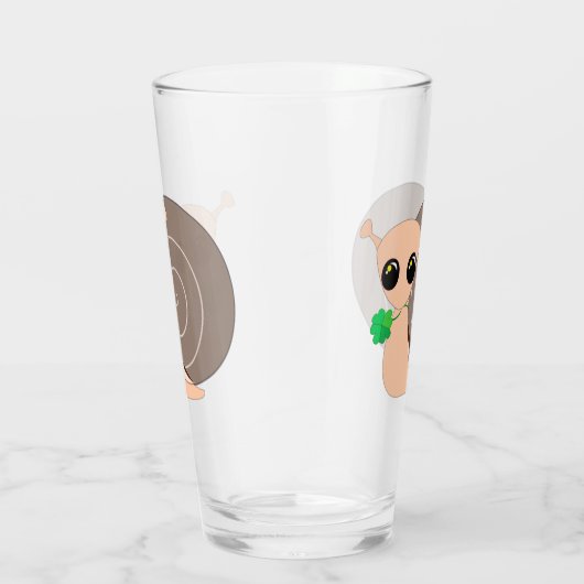 Schnecke mit Kleeblatt Glas (Rechts)