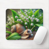 Schnecke mit Lily der Blume des Tals Mousepad (Mit Mouse)