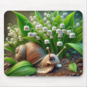 Schnecke mit Lily der Blume des Tals Mousepad (Vorne)