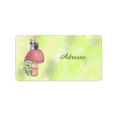 Schnecke mit Pilz Adressaufkleber (Vorne)