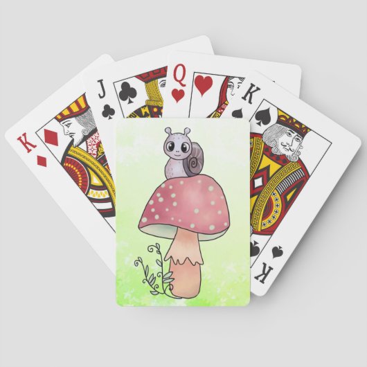 Schnecke mit Pilz Spielkarten (Rückseite)