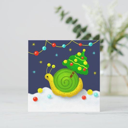 Schnecke mit Weihnachtsbaum (Stehend Vorderseite)