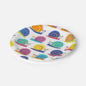 Schnecke-Party-Muster Pappteller (Schrägansicht)