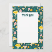 Schnecke Pilze Niedlich Adorable CUSTOM BABY DUSCH Dankeskarte (Rückseite)