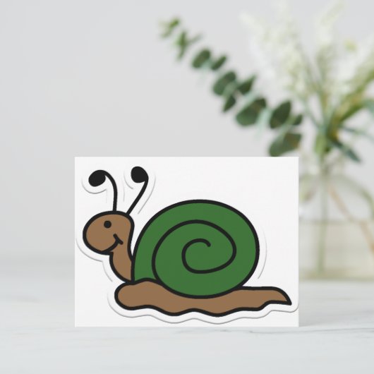 Schnecke Postkarte (Stehend Vorderseite)