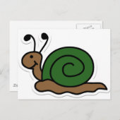 Schnecke Postkarte (Vorne/Hinten)
