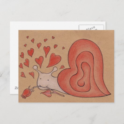 Schnecke Postkarte (Vorne/Hinten)